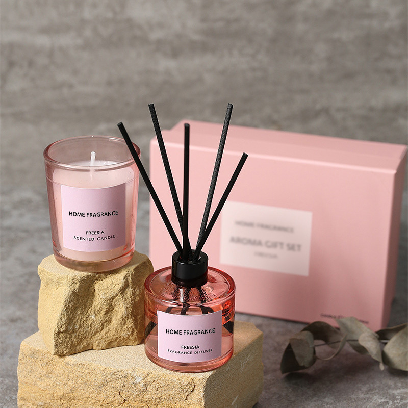 Home Fragrance Reed Diffuser - Premium Reed Diffuser und Kerzen-Geschenkset Langanhaltender