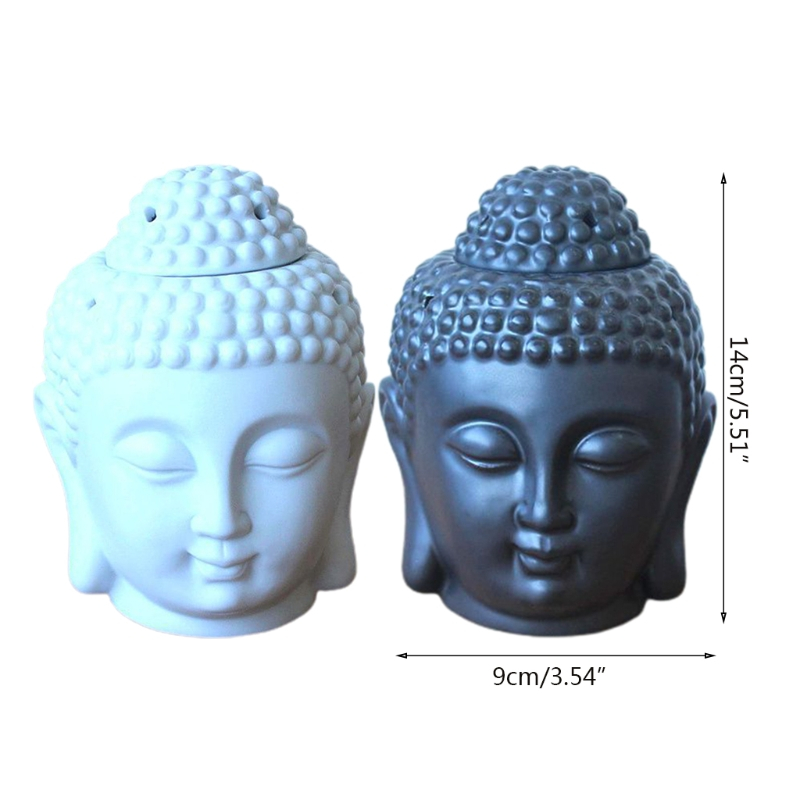 Ceramic Oil Burner - Keramik-Buddha-Kopf, aromatischer Ölbrenner, Aromatherapie-Lampe, Kerze, Aromaofen,