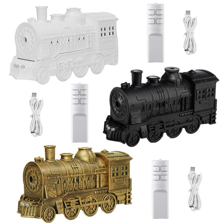 Home Fragrance Natural - 300ml Aromatherapie-Luftbefeuchter im Retro-Dampfzug-Design, leiser Ultraschall-Luftbefeuchter