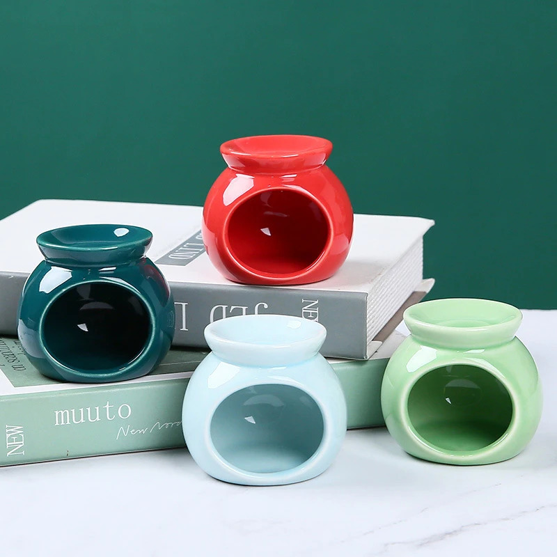 Ceramic Oil Burner - Porzellan-Aromabrenner, Ätherisches-Öl-Brenner, Mini-Kerzenhalter, Einfarbige Keramik-Handwerkskunst, Duftartikel