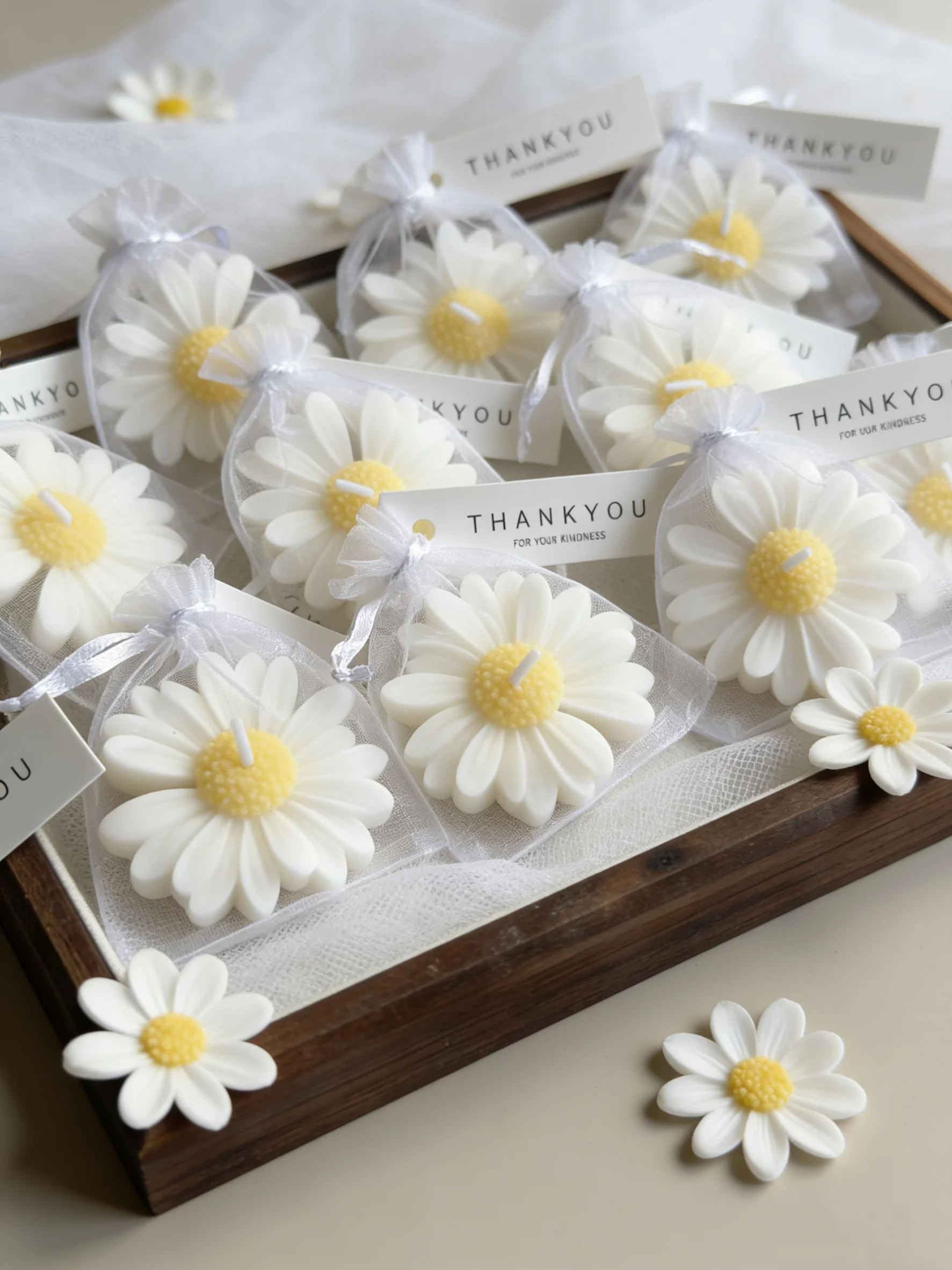 Home Fragrance Set Gift - yes1pc/5pcs/10pcs Gänseblümchenförmiges Kerzenset – Geschenkkorb für