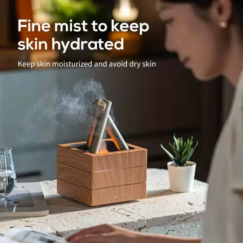Home Fragrance Leather Diffuser - Luftbefeuchter Flamme Ätherisches Öl Diffusor Hause