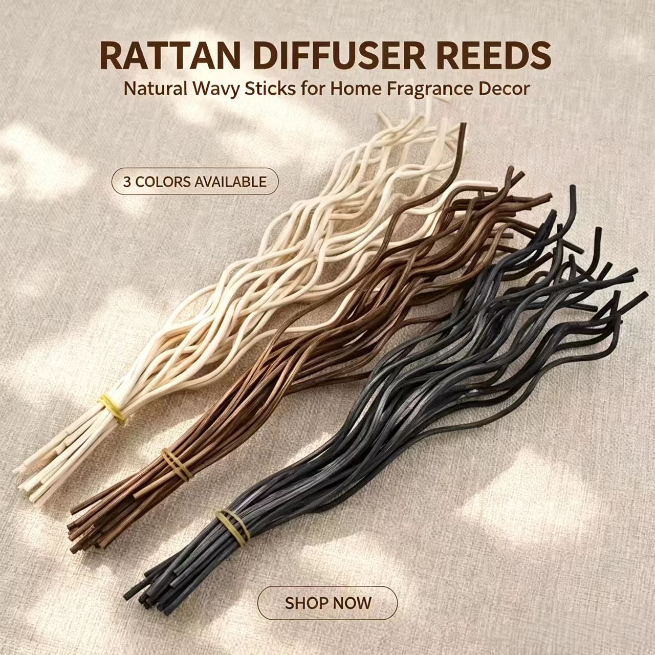 Home Fragrance Elements - 20 Stück Lange Wellenförmige Rattan-Duftstäbchen, Duftspender-Ersatz,