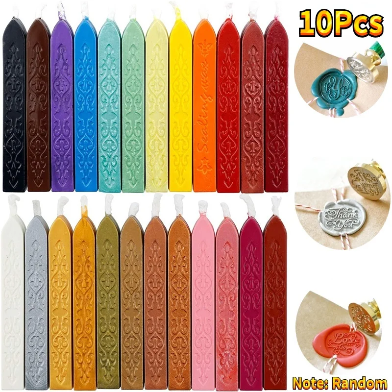 Beeswax Taper Candle - 10Pcs Siegellack Sticks Bunte Antike Streifen