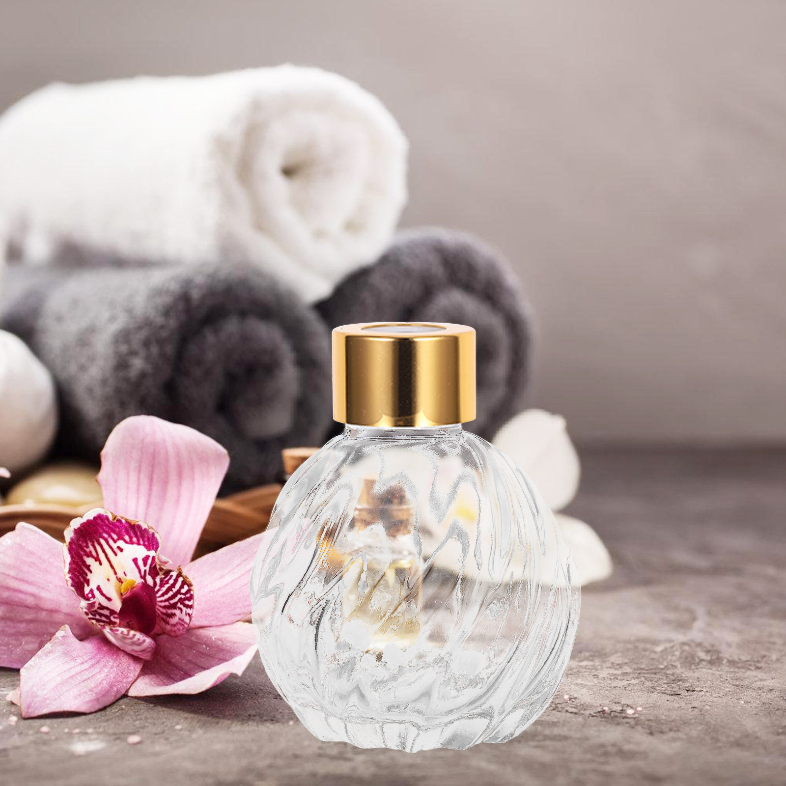 Home Fragrance Leather Diffuser - 2 Stück 100ml Klare Glas-Vintage-Duftdiffusor-Flaschen mit