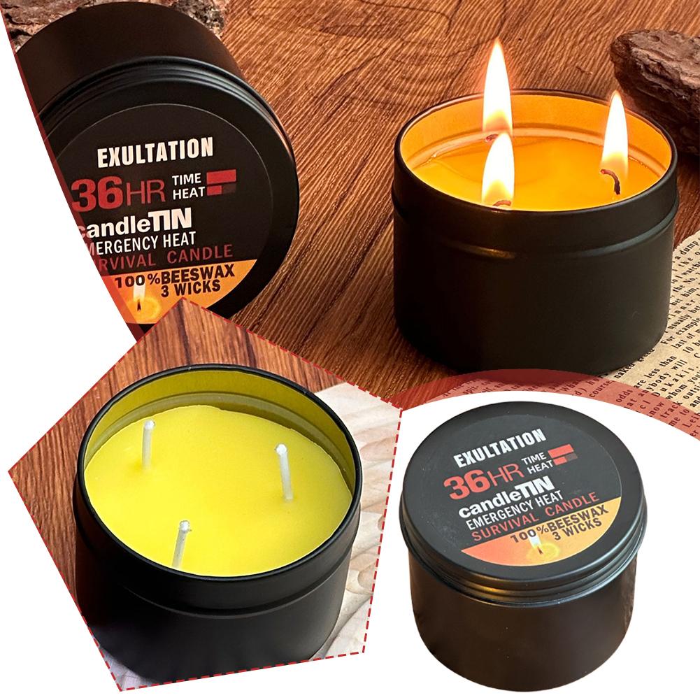 Beeswax Taper Candle - Notfallkerze, 36 Stunden, 3 Docht, langlebige