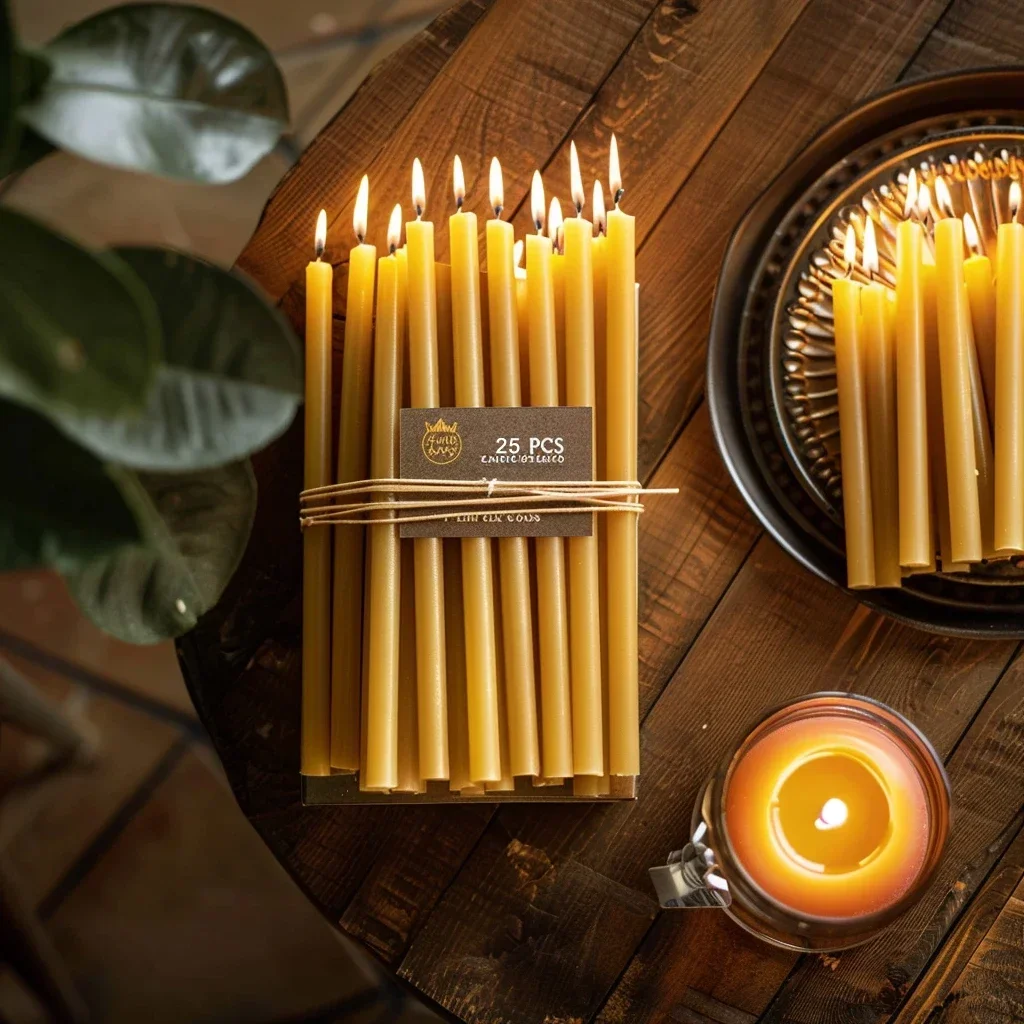 25 Stück/1 Packung Chanukka-Ke – Beeswax Taper Candle Bewertung und Preis