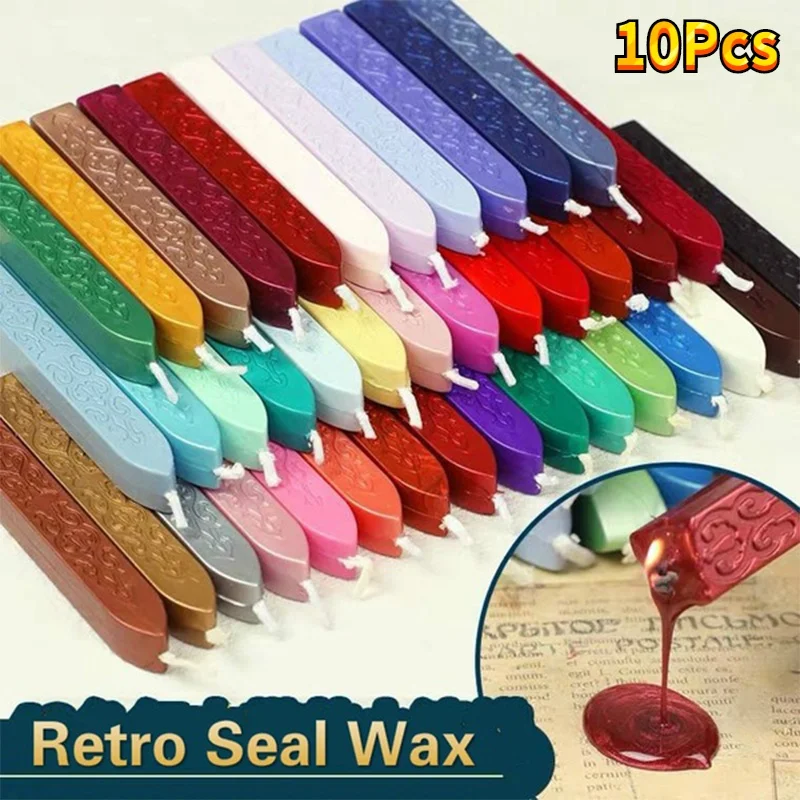 10Pcs Siegellack Sticks Bunte  – Beeswax Taper Candle Bewertung und Preis